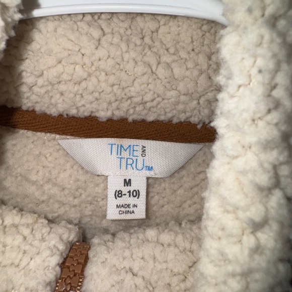 Time and Tru Cream and Brown  Corduroy/Sherpa Jacket - Picture 3 of 5